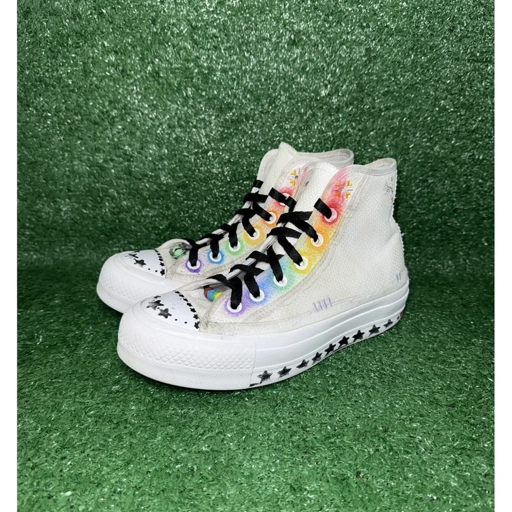 Converse CT All Star Lift Women Size 6.5 Multicolor Floral Platform Shoe Sneaker